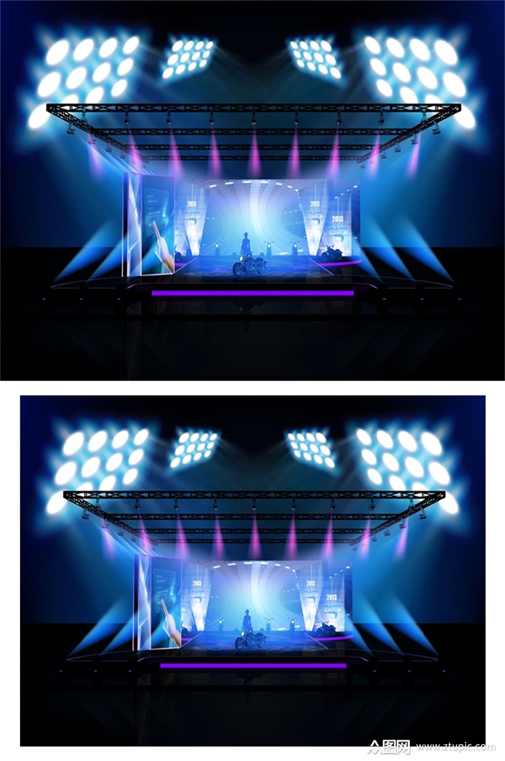 蓝色灯光演唱会舞台的艺术魅力